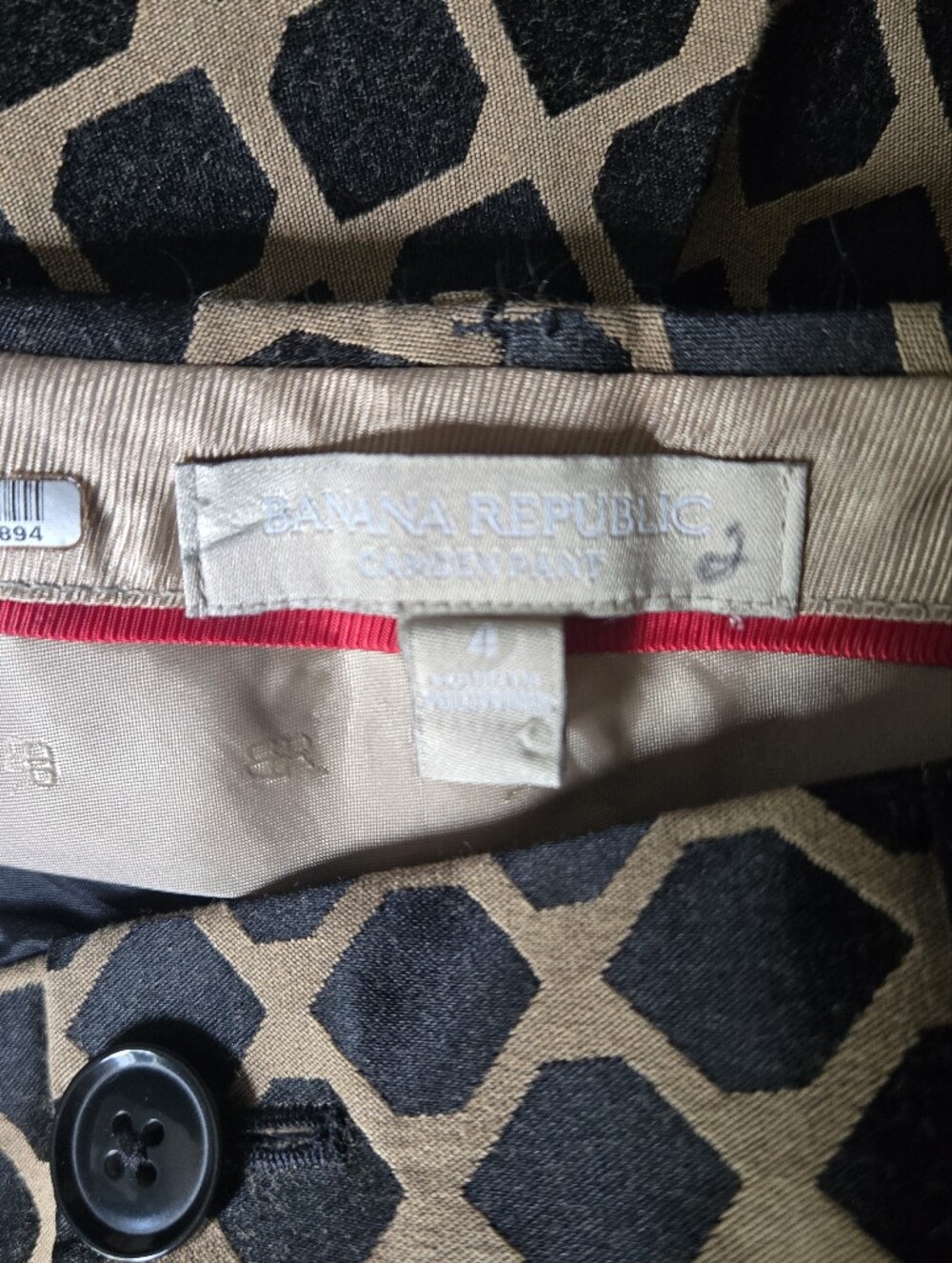 Banana Republic Black and Tan Geometric Cropped Pants - Picture 4 of 6